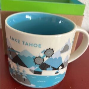 Starbucks Lake Tahoe Blue and White Mug